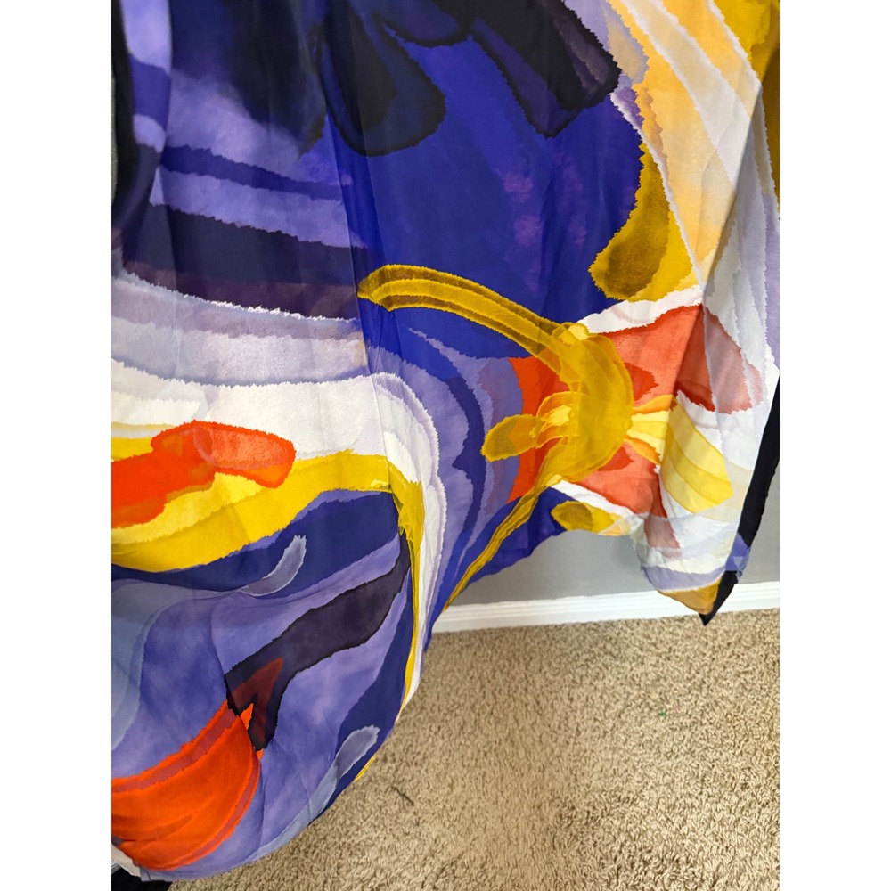 Ulla Popken Abstract Painterly Print Sleeveless Maxi Dress 16/18 Wild Bright - Picture 5 of 10